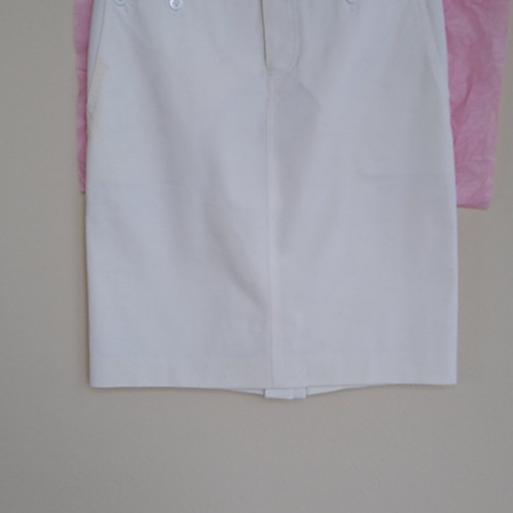 Ralph Lauren White Cotton Skirt w/ pockets
